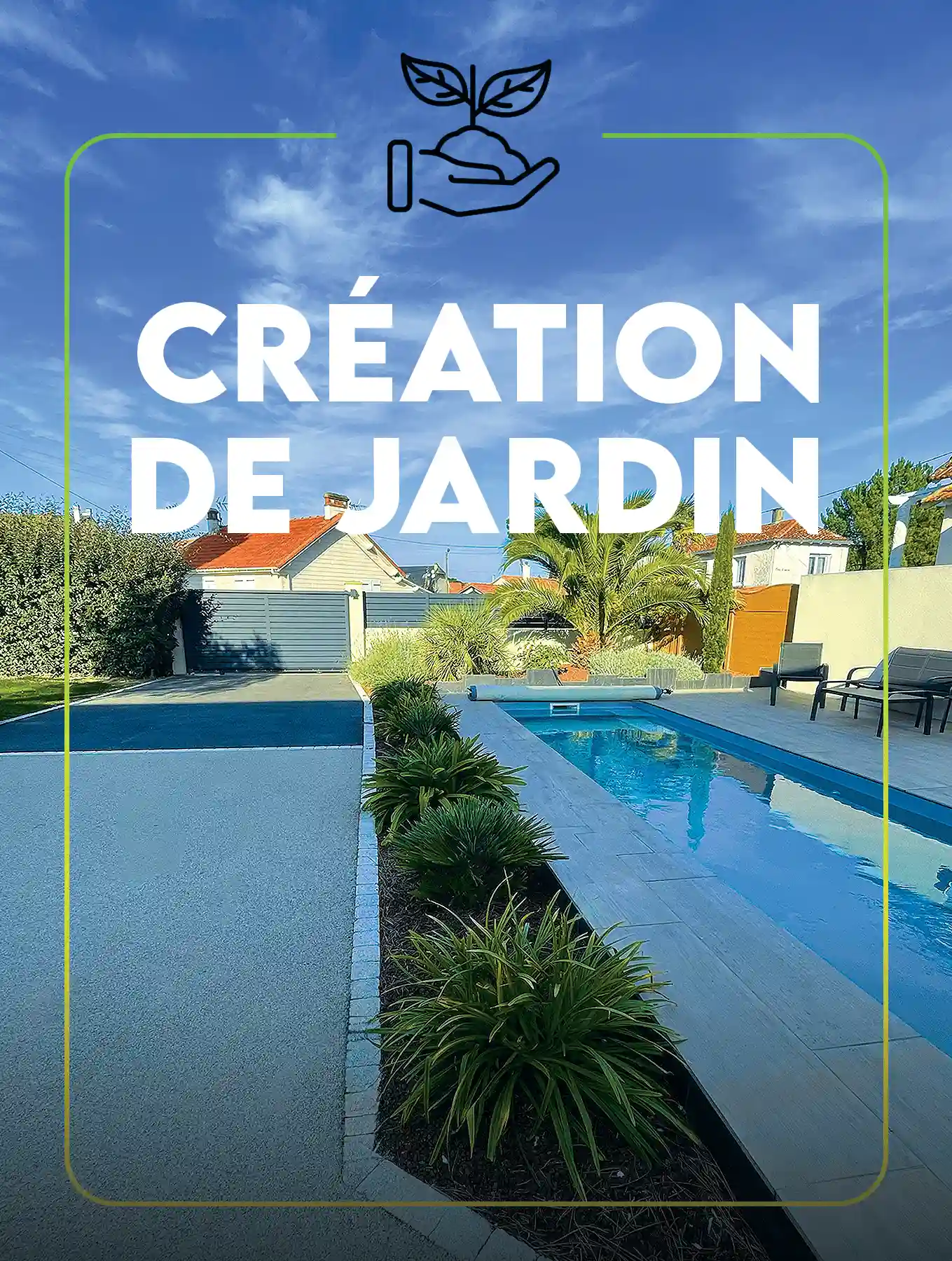 Création de jardin comprenant le terrassement, la pose d'enrobé et la plantation de massifs à Saint-Brevin-les-Pins.