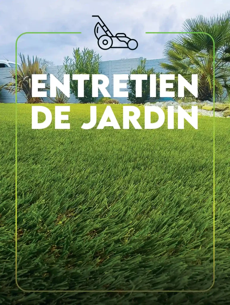 Entretien de jardin avec tonte de pelouse et soin des massifs paysagers à La Plaine-sur-Mer par Thomas Paysage.